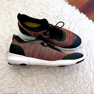 Geox Respira orange and black running shoes, size 10.5